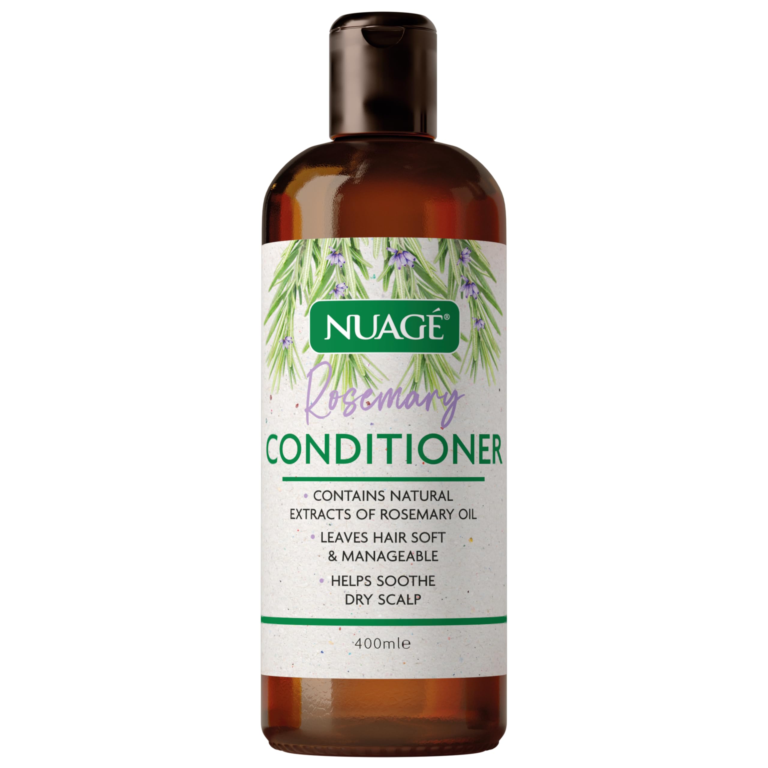 Nuage Rosemary Conditioner - Contains Rosemary Extracts & Proteins | Helps Soothe Dry Scalps with Gentle Cleansing - Leaves Hair Soft & Manageable (400ml)