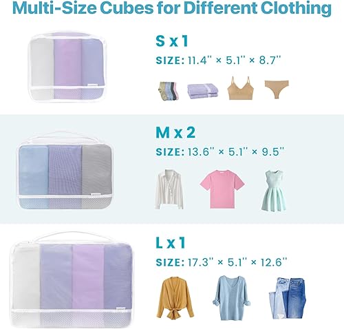 Miniatura 2 de Cambond Cubos de embalaje de malla de doble uso, bolsa de lavandería Cubos de embalaje transparentes para viajes, bolsas de lavandería de malla