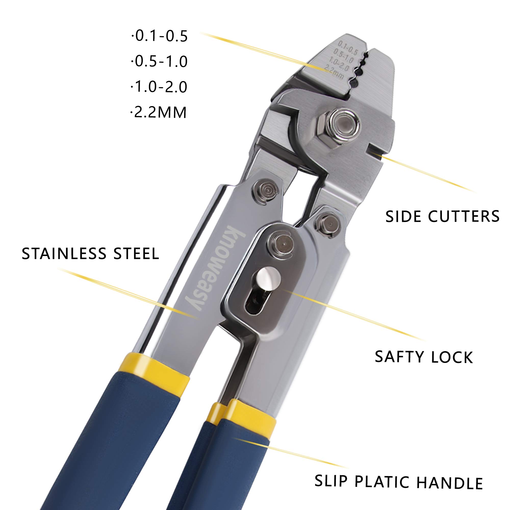 Wire Rope Crimper,Knoweasy Wire Crimper for Crimping Fishing Lines Up