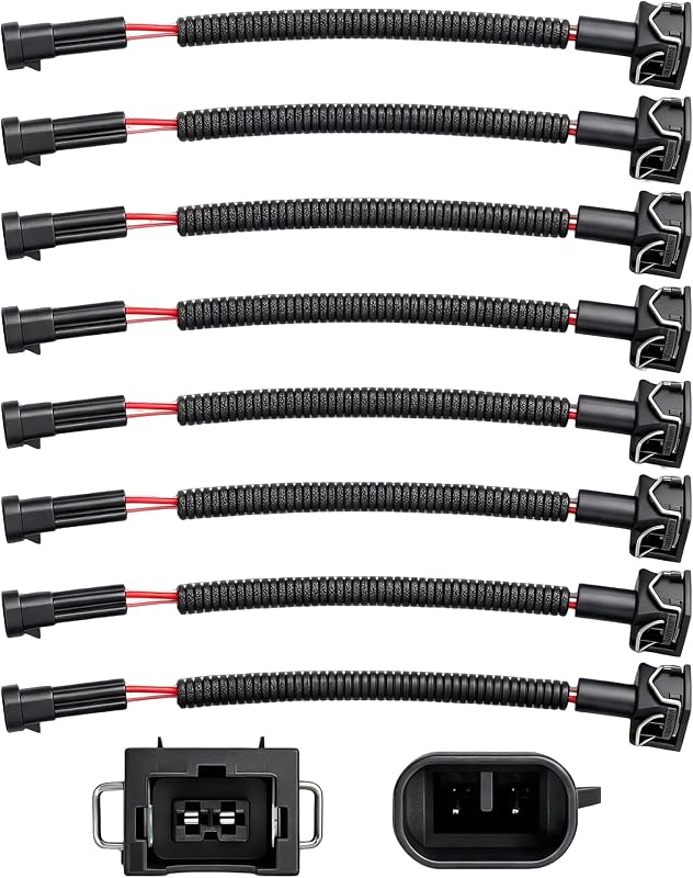 Adaptadores e conectores de chicote para injetores HiSport LQ4/LQ9 para EV1 – 8 unidades