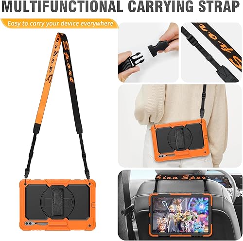 Miniatura 23 de HXCASEAC Funda para Samsung Galaxy Tab S6 Lite de 10,4 pulgadas, protectora con protector de pantalla/correa de mano/soporte para bolígrafo S, a