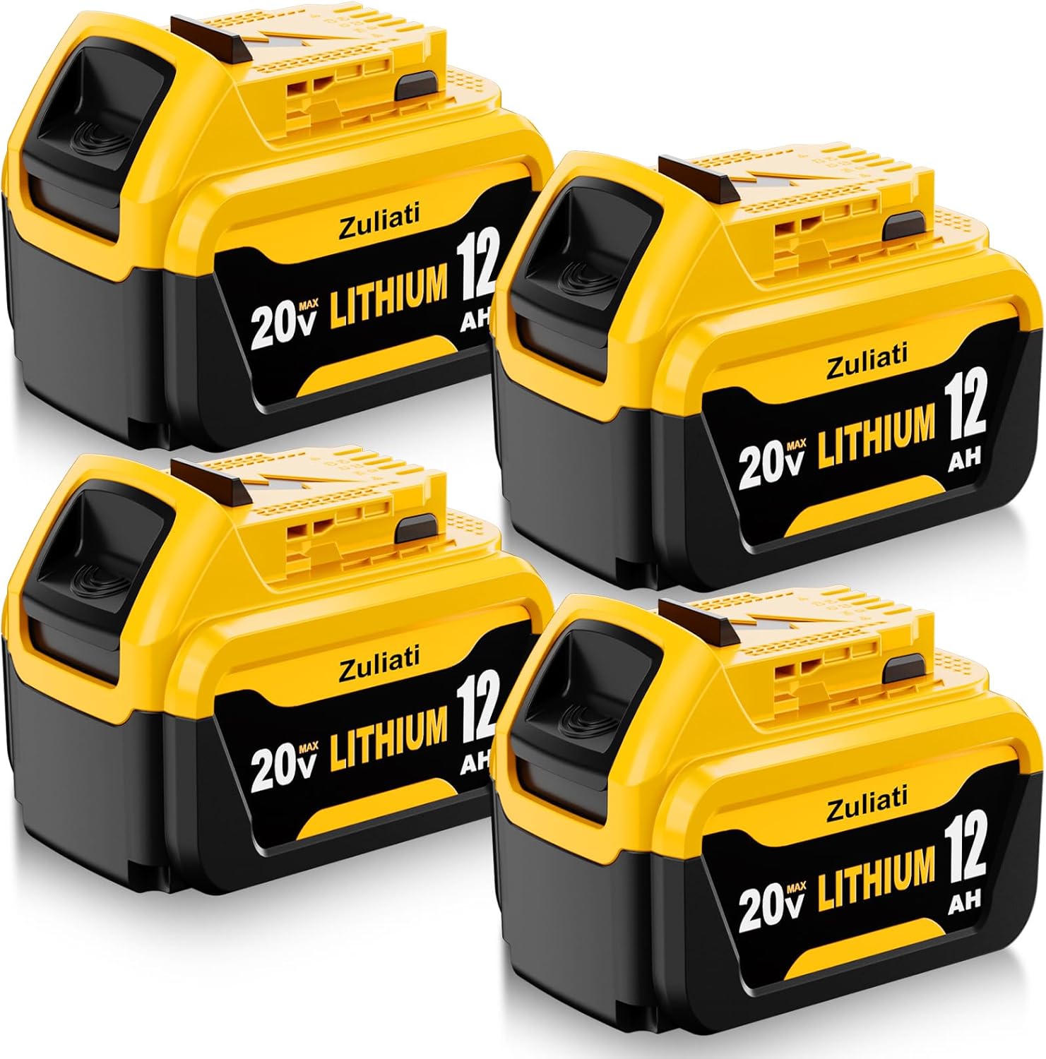 12.0Ah DCB206 Replacement forCraftsman20V Max Battery, Compatible with Craftsman20 Volt Drill, Cordless Drill, Impact Driver, Blower(Multi-4pc)