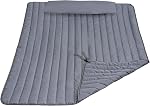 Lazy Daze Hammocks 2 Person Hammock Pad and Pillow Set, Double Polyester Quilted 78" x55" Replacement Pad for Rope Hammock, Turquoise Blue Stripes