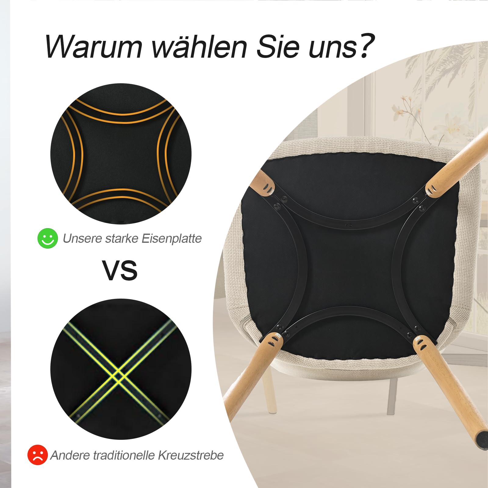 Lot de 6 Chaises Salle à Manger avec Accoudoirs,Fauteuils de Salle à Manger Rembourrés,Chaises de Cuisine avec Pieds en Bois pour Salon,Bureau,Beige