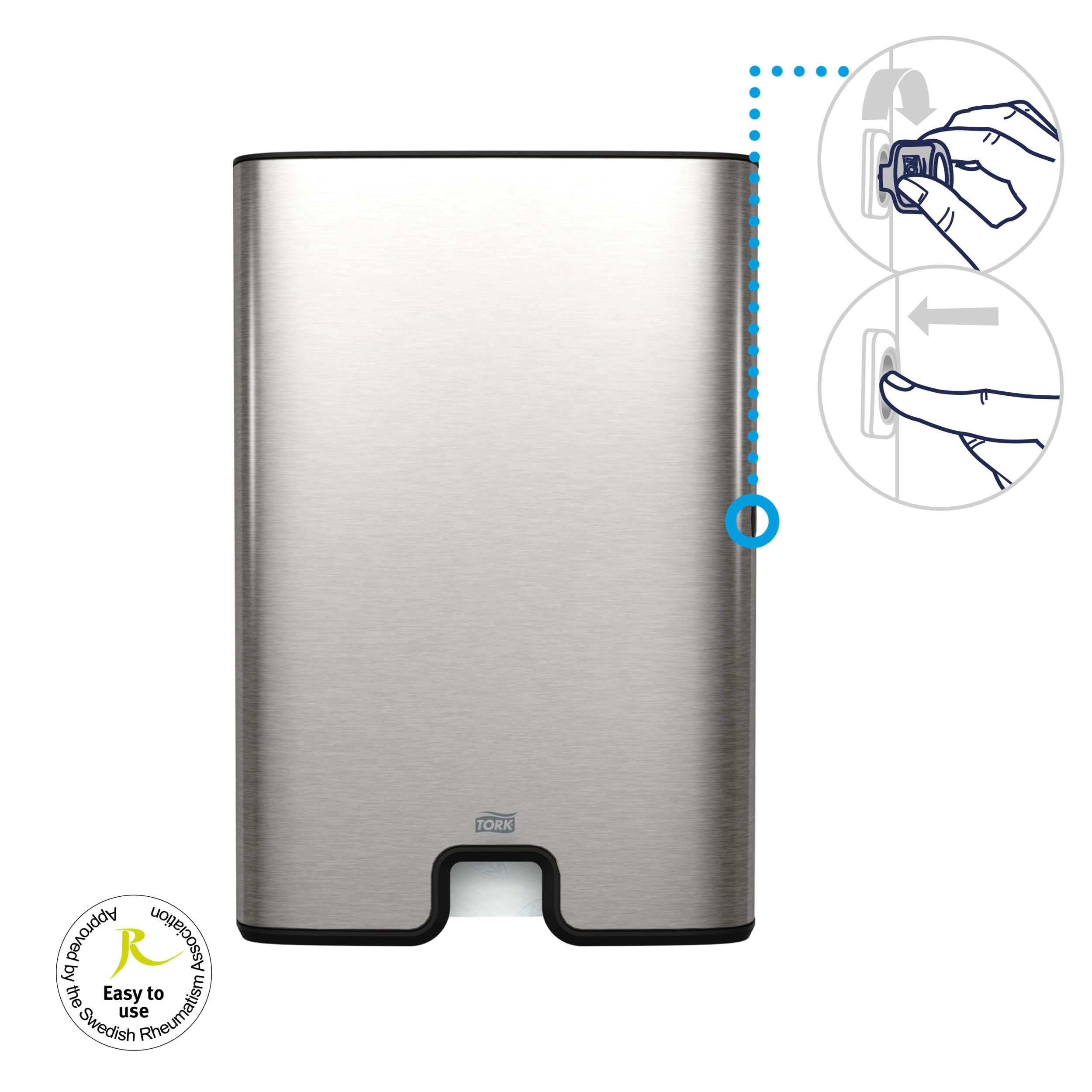 Tork 460004 Xpress Dispenser Asciugamani Intercalati, Sistema H2, Inox, 46.8 X 31.7 X 10.1cm