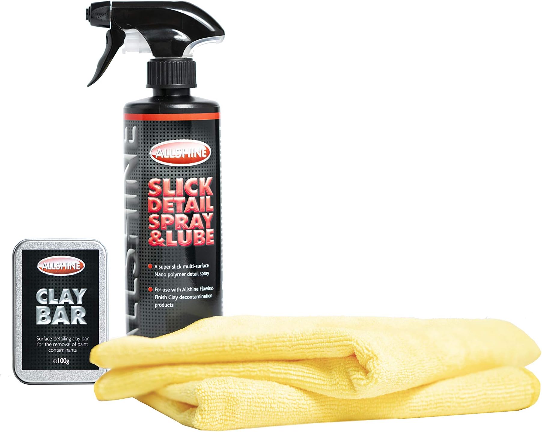 100g Complete Clay Bar Kit, Includes Spray Lubricant and Two Large Microfibre Buffing Towels, Great For Paint Cleaning & Decontamination Prior To Waxing