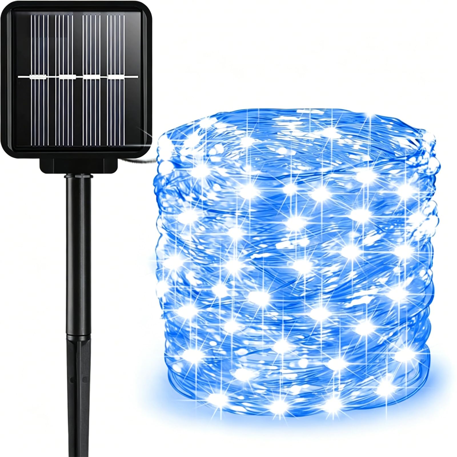 ENEN LED Solar Lights Outdoor Garden, 8 Modes Hanging Indoor/Garden Lights, IP43 Waterproof Garden Ornaments Outdoor, for Gazebo Patio Home Christmas Party Wedding Decor (Blue,32M/300LED)