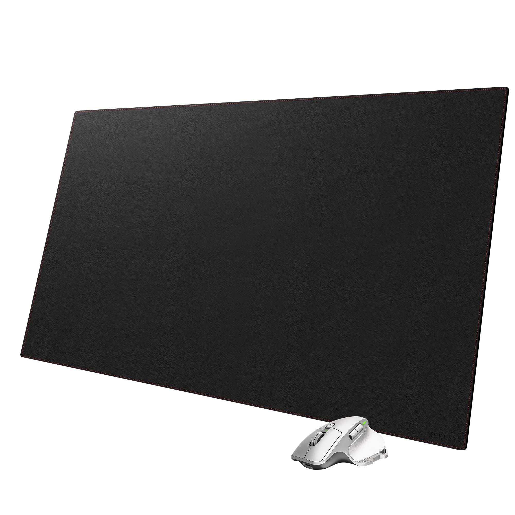 ZORESYN Leather Desk pad (39.37" x 23.62") - pu Leather Desk mat with Suede Base - Large Gaming Mouse pad Waterproof Table Mat Desktop Writing Pad Mouse Mat (Black)