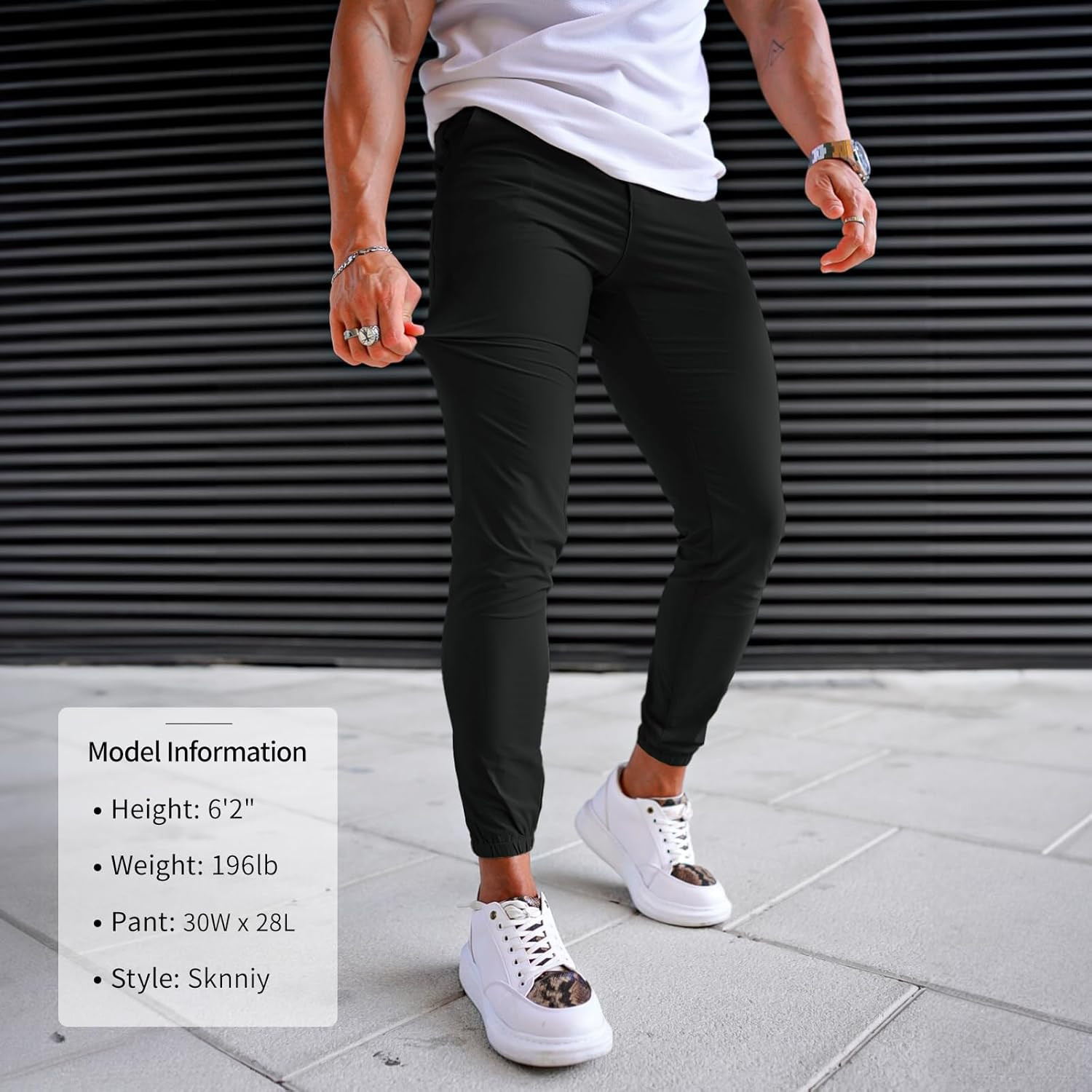 Men's 4-Way Stretch Slim Tapered Fit Golf Joggers -30" 28" 26" Inseam Nylon - Image 4