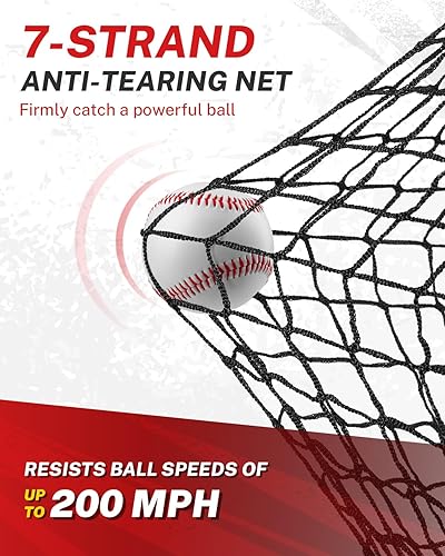 Miniatura 2 de Gonex - Juego de red de práctica de béisbol y sóftbol de 7 x 7 pies con camiseta de bateo para bateo y lanzamiento, ayuda de entrenamiento de