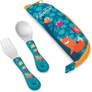 Cuchara y tenedor Maped con estuche infantil