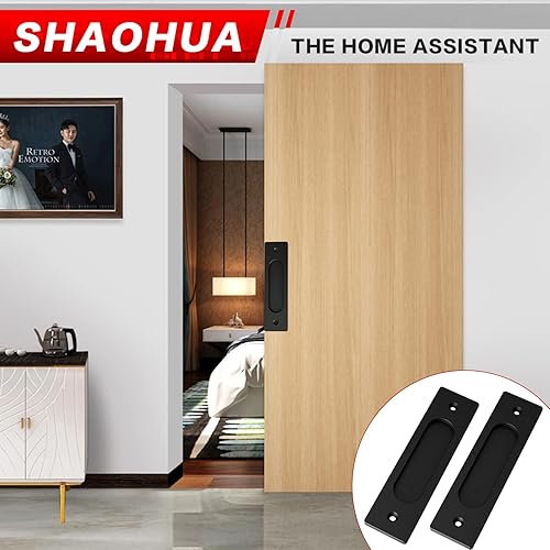 Miniatura 2 de Manija de puerta corrediza de armario de 6 pulgadas, 2 tiradores empotrados con tornillos, tiradores de acero inoxidable y manijas de puerta de