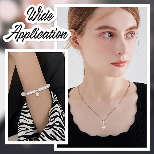 Miniatura 5 de Beebeecraft 1 caja de 10 piezas de plata de ley 925 con colgante de perlas de 0.236 pulgadas (0.236 in), conector colgante para cuentas perforadas