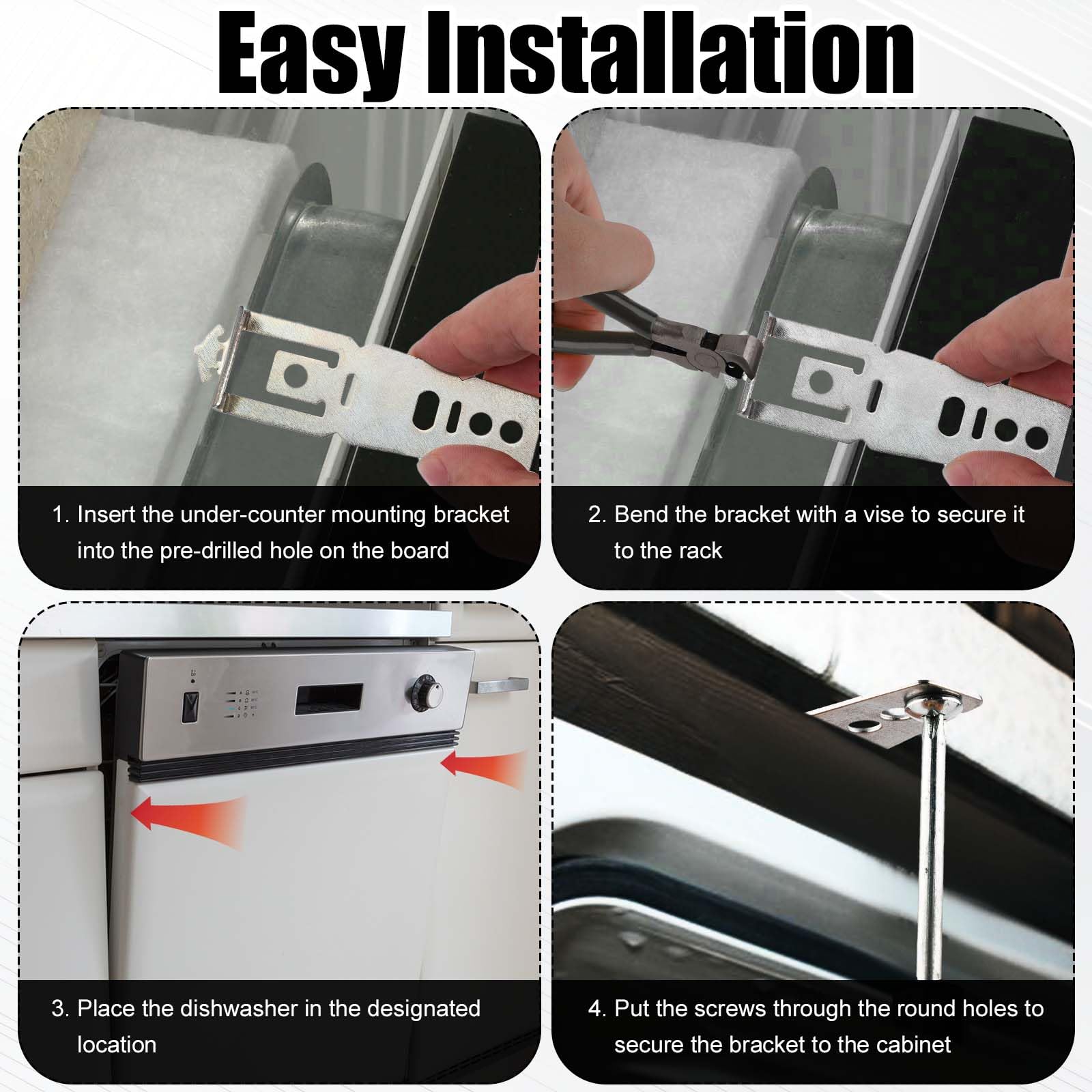 Dishwasher Mounting Bracket 2-Pack Whirlpool S OEM Replacement