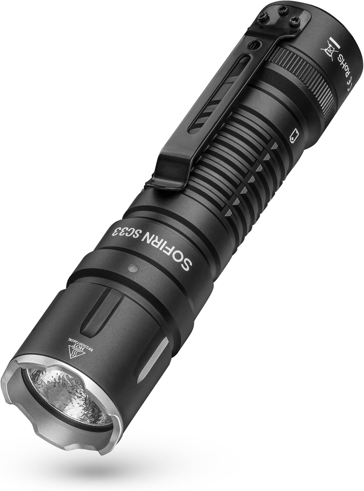 SC33 LED Torch 5200 Lumen Super Bright Rechargeable Flashlight with Type C Tail E-Switch for Outdoor, Hiking, Emergency