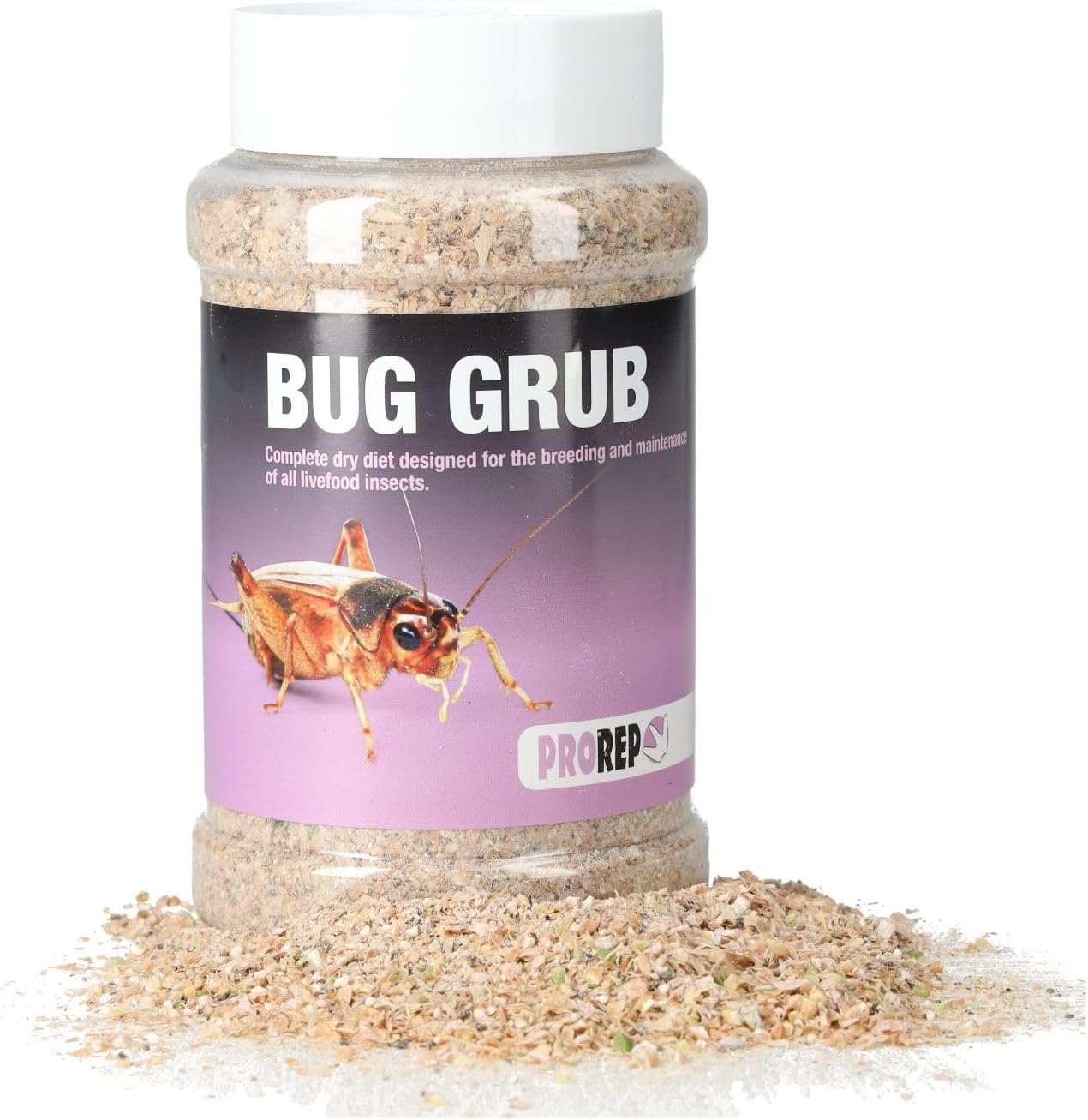 ProRep Bug Grub 300g | Complete Dry Diet for Feeder Insects | High Calcium & Protein | Crickets, Locusts, Mealworms & Roaches | Gut Load Ready | Also in 1kg Bulk