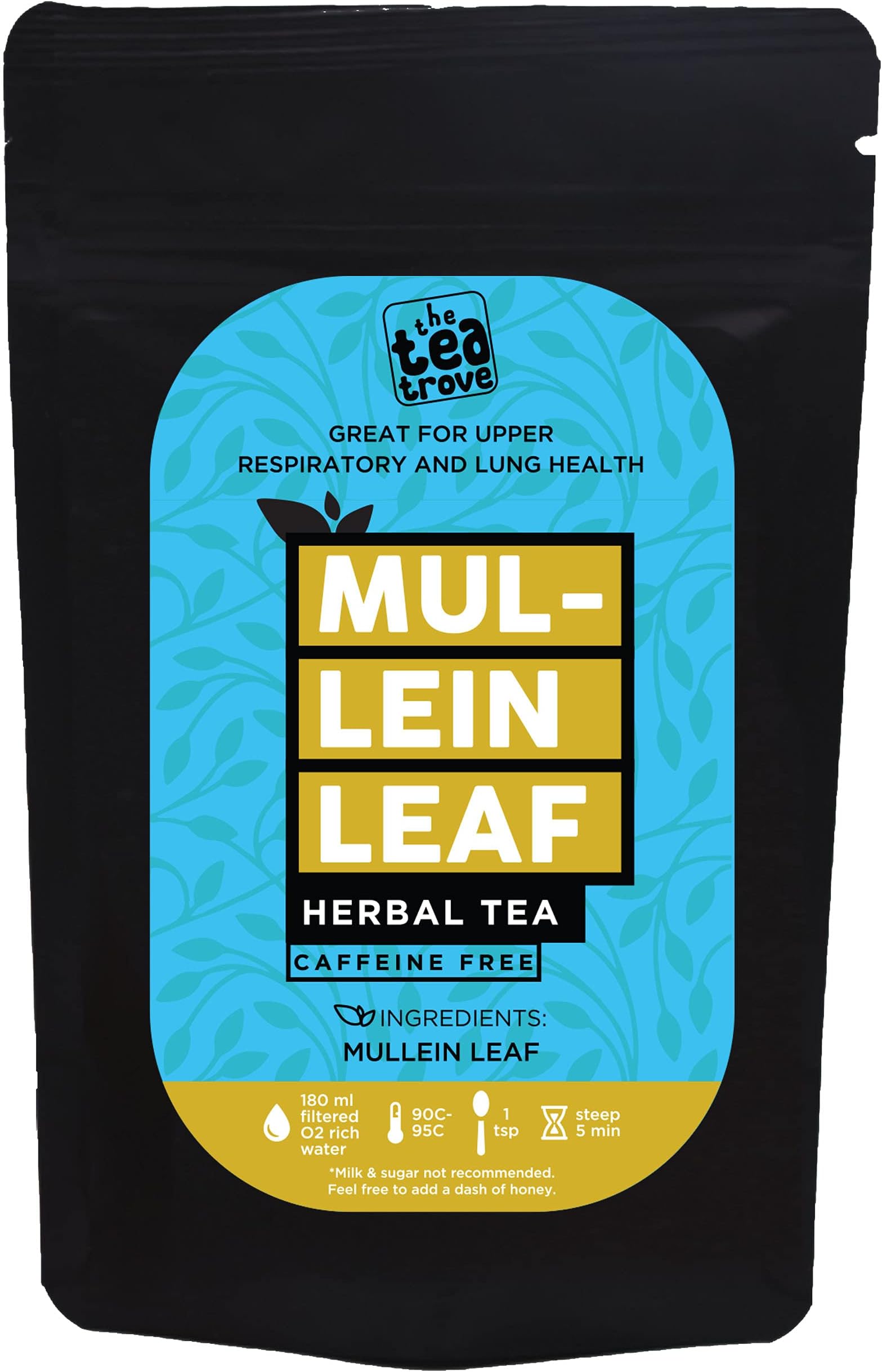 the tea trove Mullein Tea For Lungs Detox (100 Cups)Green Tea, Loose Leaves, Mullien Tea Leaf May Help Boost Respiratory Health|Mullen Tea Is A Natural Sleep Aid,Natural Pain Relief, 50 Gm