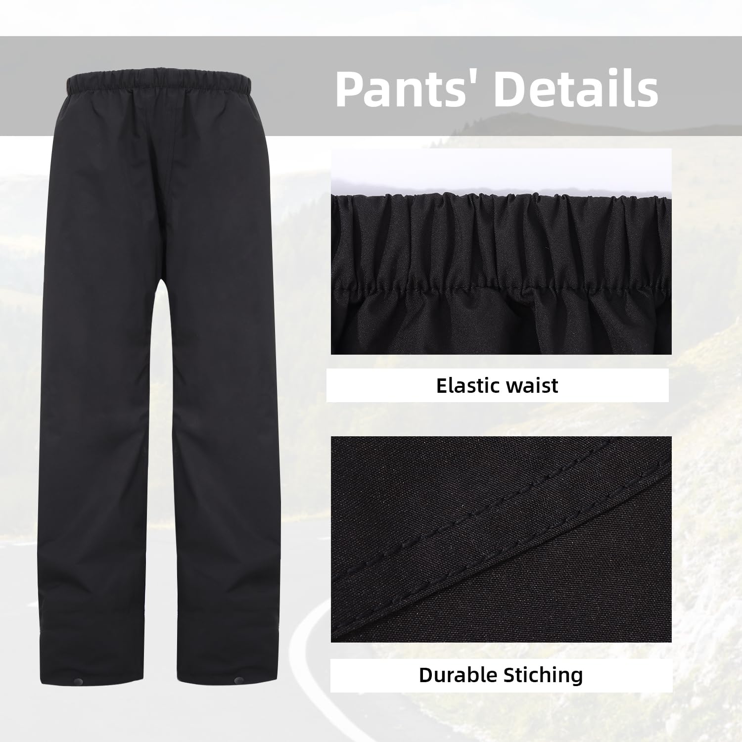 Tuta Antipioggia da Uomo Giacca Impermeabile e Tuta Pantalone Impermeabile Giacca Antipioggia Unisex Giacche da Ciclismo con Cappuccio con Catarifrangenti di Sicurezza