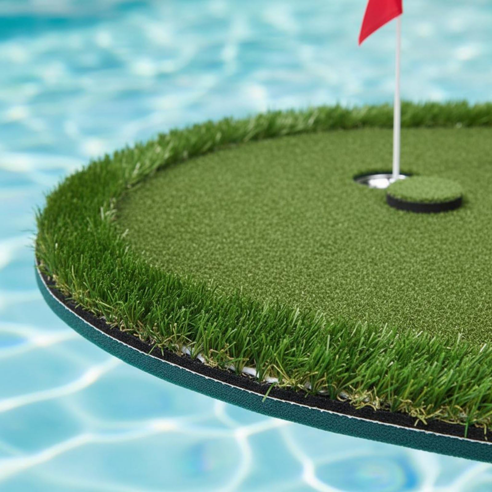 Floating Golf Galleggiante Tappeto da Putt con Coppa Integrata E Segnalino in Sintetica per Pratica Ripetibile Precisione E Distanza Adatto per Piscina Area Relax Divertimento con Amici