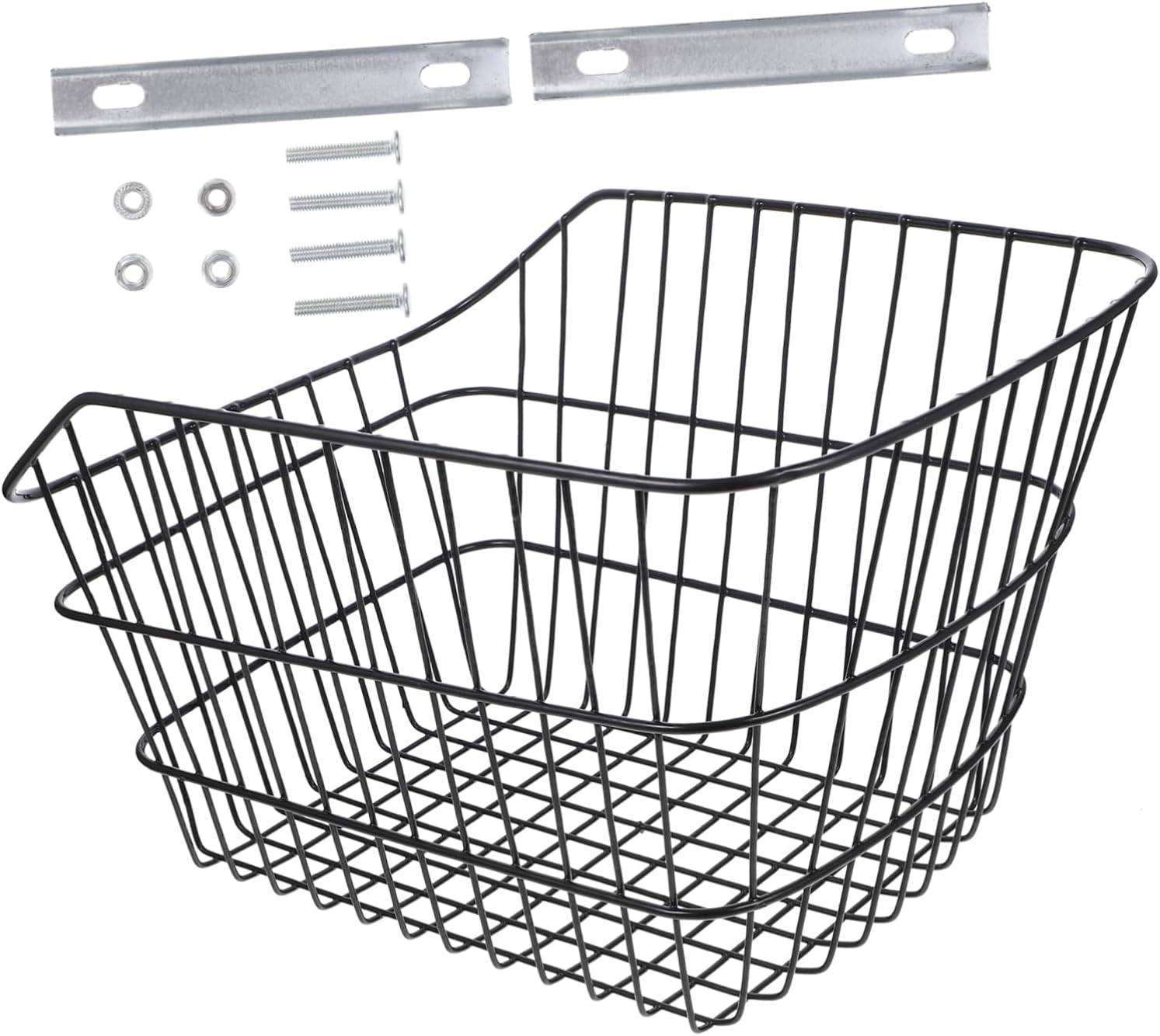 Universal Metal Bike Basket for Student Bags, Black Cycling Accessory