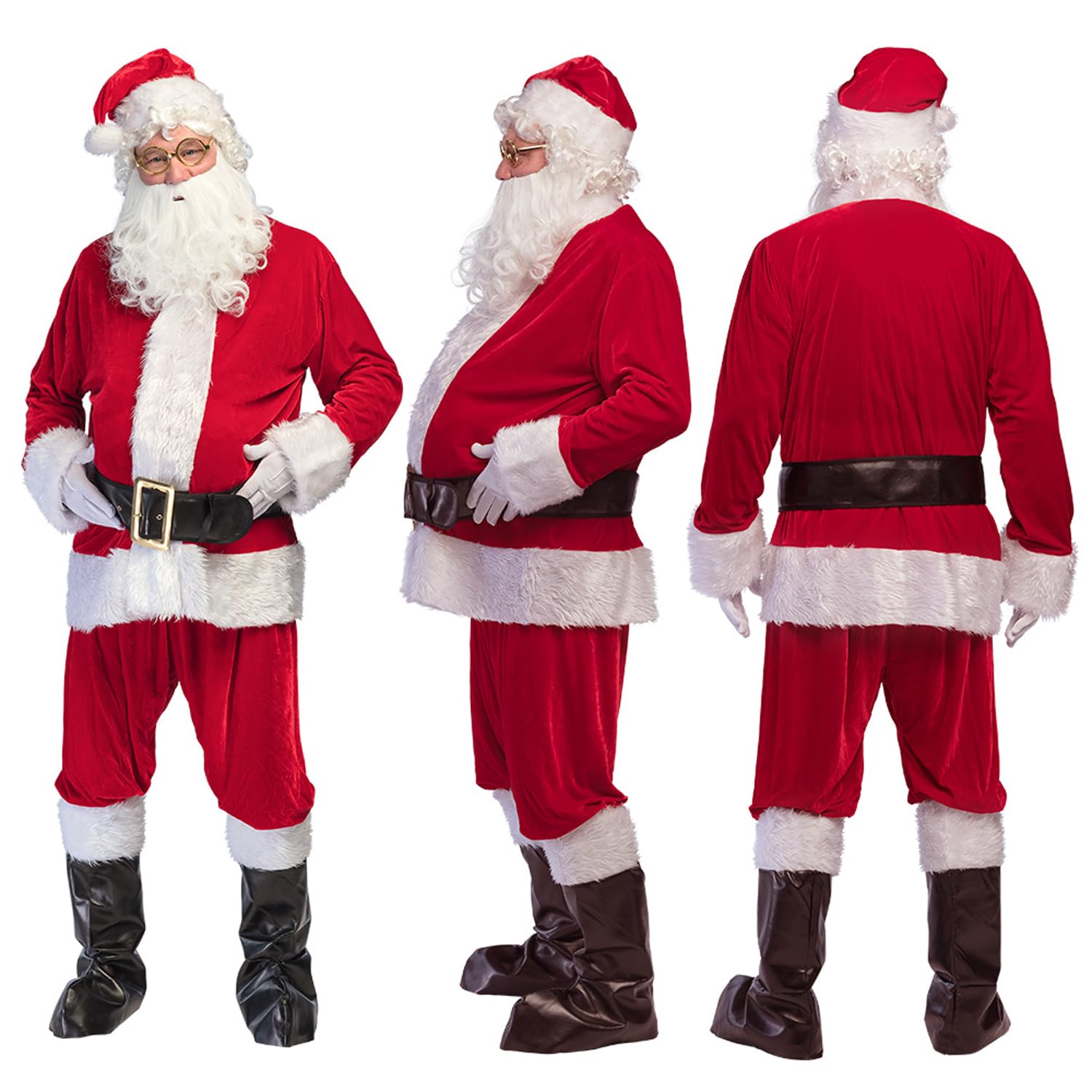Boland - Kostüm Weihnachtsmann Professionell | 11-teiliges Faschingskostüm für Nikolaus, Weihnachten und Karneval, Größe L/XL