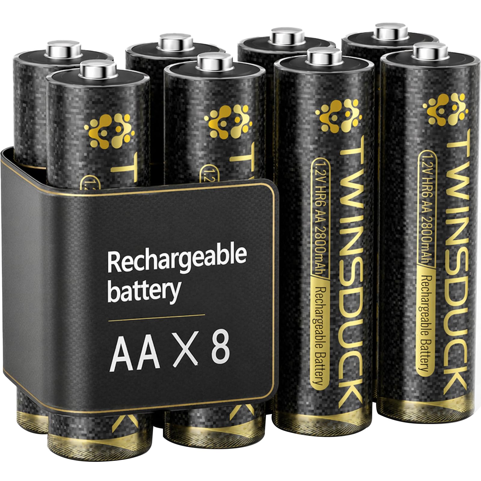 TWINSDUCK AA Rechargeable Batteries 8 Pack