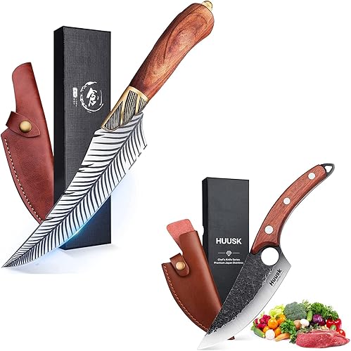 Dream Reach Cuchillos de chef de carnicero japonés y cuchillo vikingo Huusk