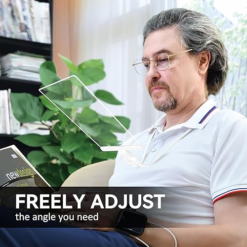 Miniatura 3 de Lupa manos libres 5X, lupa flexible de cuello de cisne de página completa, lupa grande de 8 x 5.5 pulgadas para leer para reparación de desgaste de