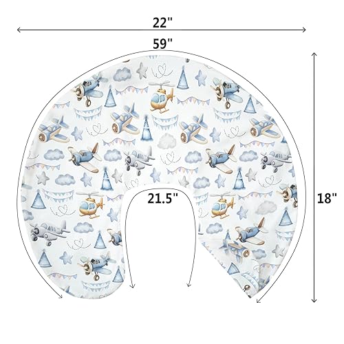 Miniatura 9 de Fundas de almohada de lactancia para niños y niñas, diseño retro, estrellas, nubes, cielo, para lactancia, almohadas suaves y elásticas extraíbles