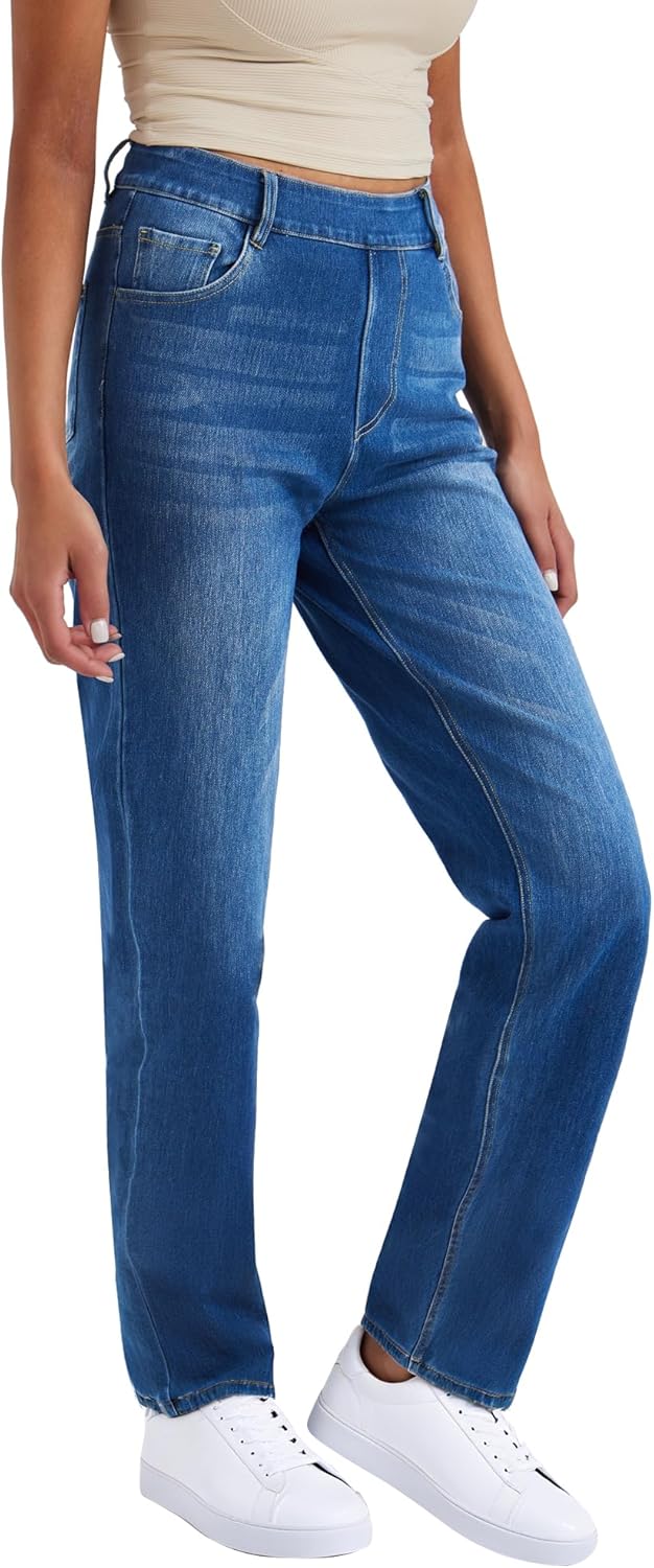 Women's High Stretch Jeans,Skinny and Hip Lifting Pull on Pocket Fitness,Soft and Comfortable Micro Bootcut Pants - Image 2