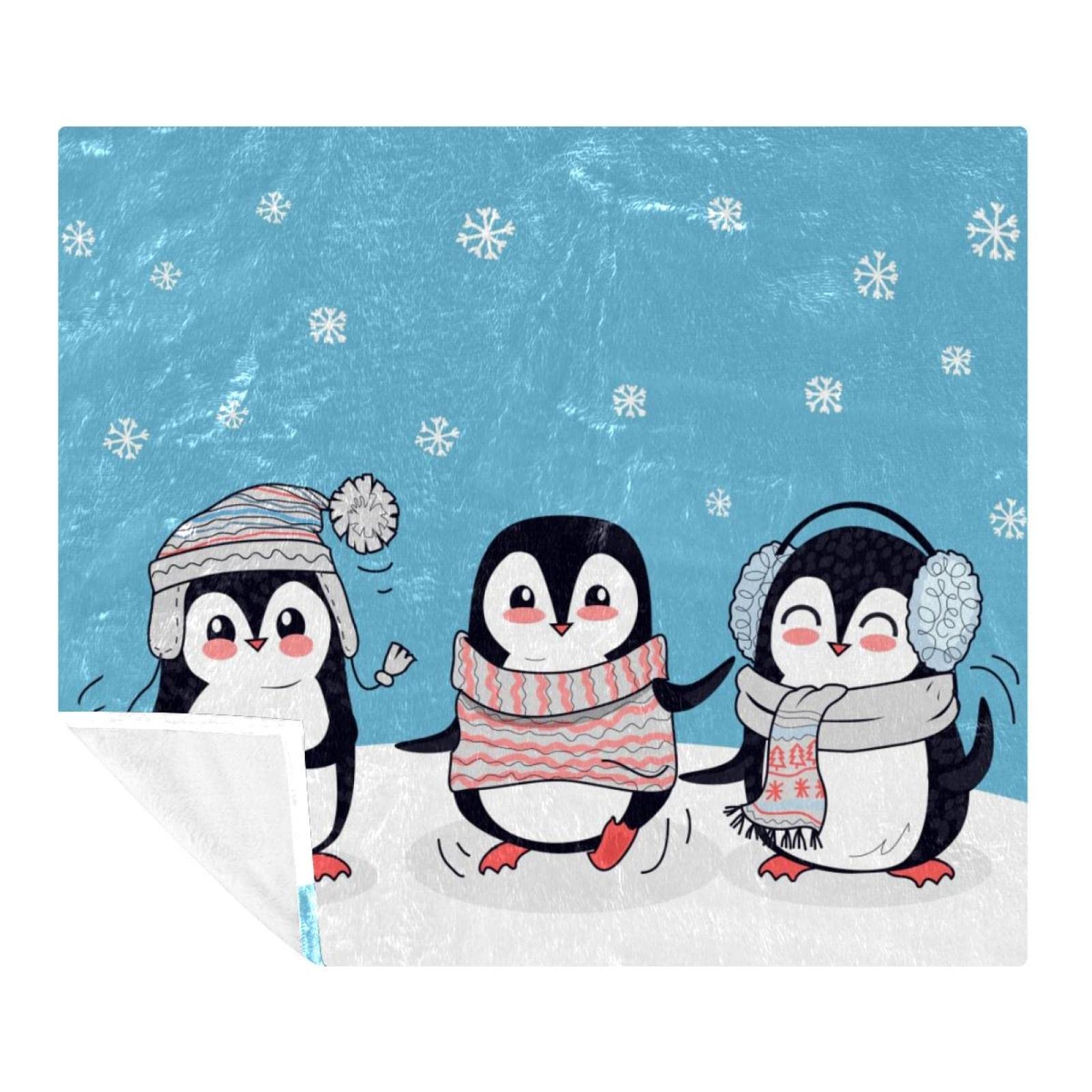 Plaid pingouin doux pour soirées cocooning et voyages en famille