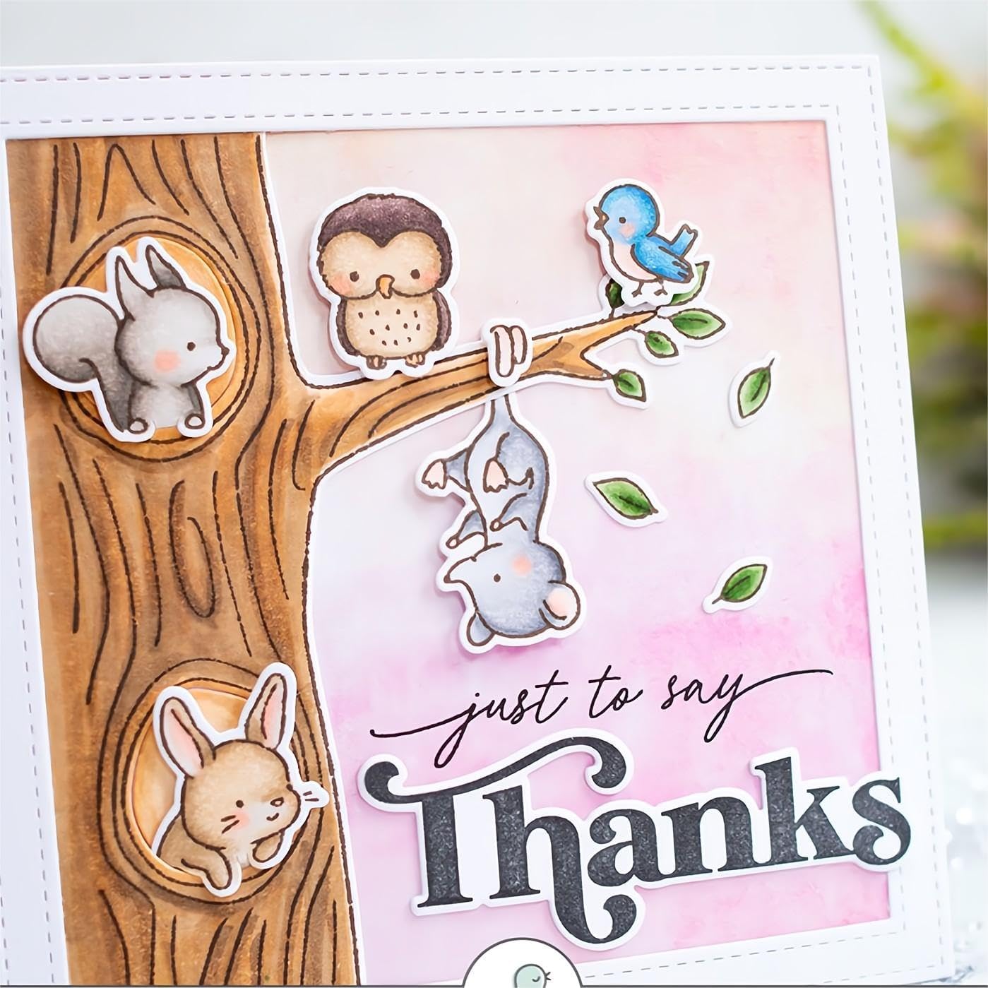 Trees and Forest Animals Stamps and Dies Set for Card Making,Clear Stamps and Metal Cutting Dies Sets for Scrapbooking DIY Album Card Making Supplies
