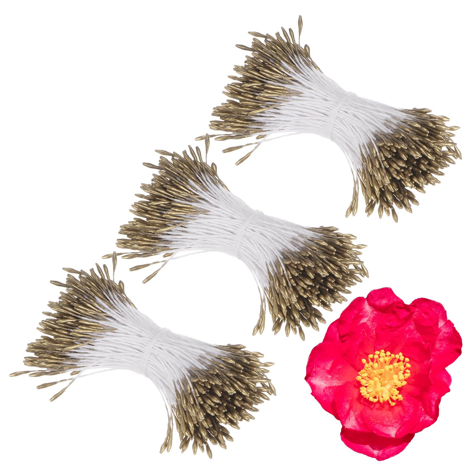 M METERXITY 1080 Pack Double Heads Flower Stamen-1mm Artificial Flower Stamen Pistil Matt Pearl Floral Stamen