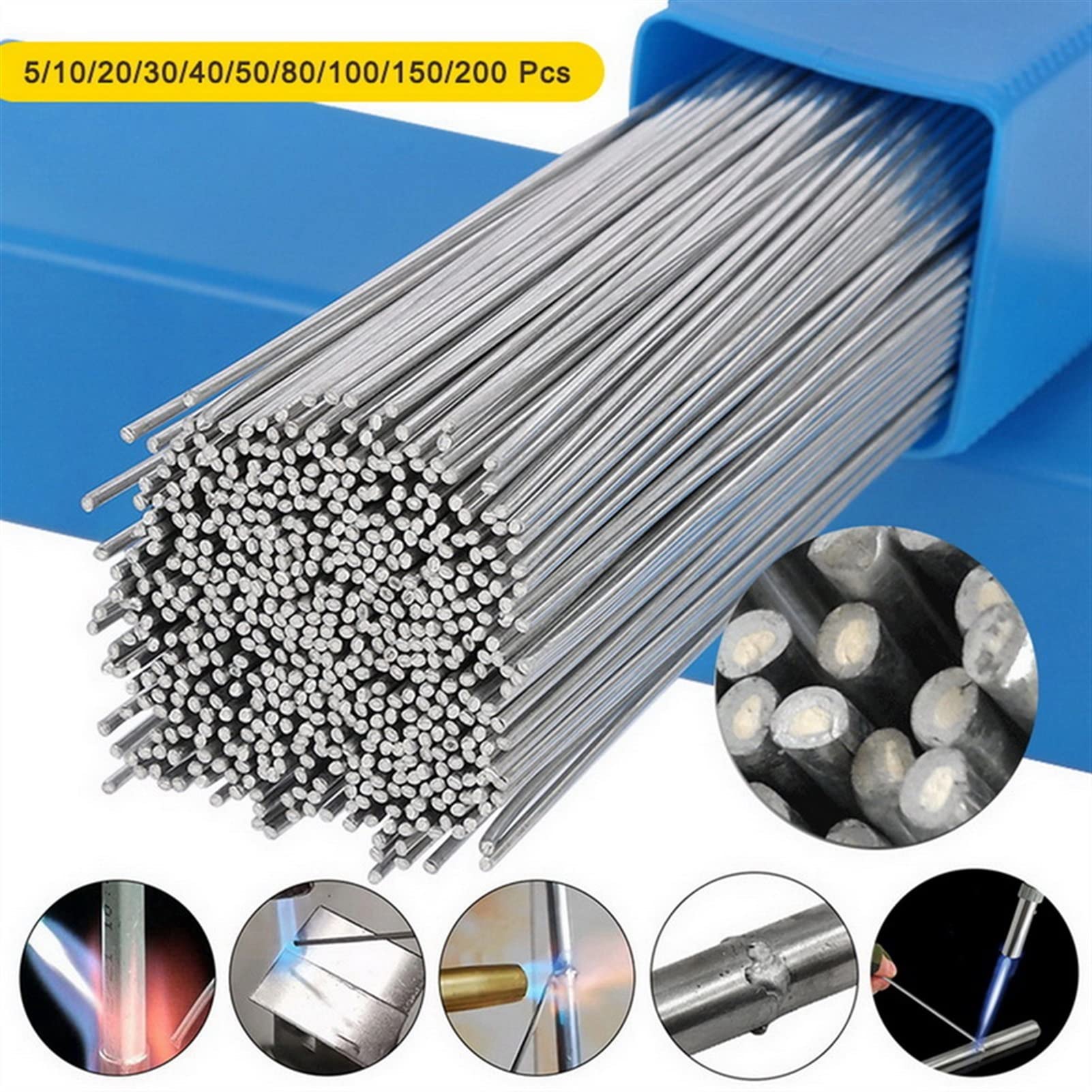 Electrodos de Soldadura en envases industriales de E6013, Varillas de Alambre for Soldadura Aluminio con núcleo fundente for Baja Temperatura, Varillas Sencillas y fáciles Usar | 20pcs 2mmx500mm