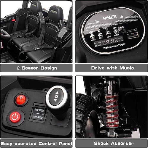 Miniatura 9 de POSTACK 24V 4X4WD Kids UTV, Electric Ride On Toy Car with Remote Control, Battery Powered Ride on Truck for Kids Side by Side Off-road with EVA