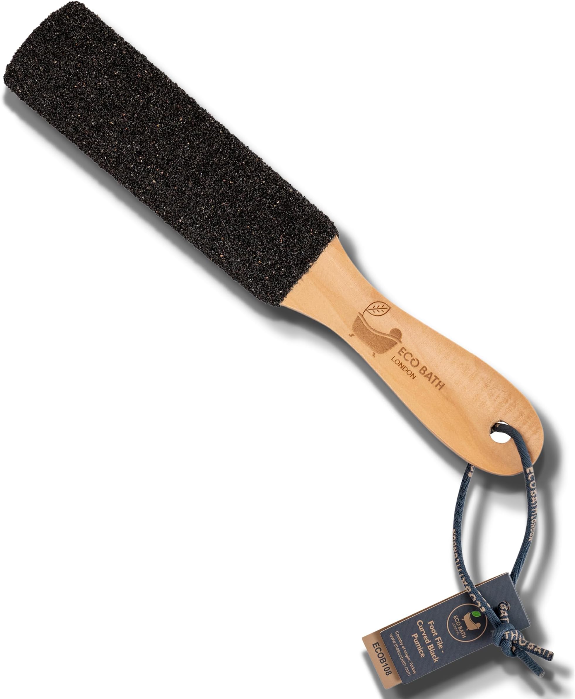 Eco Bath Natural Pumice Foot File Hard Skin Remover for Women and Men - Callus & Dead Skin Remover for Feet with Wood Handle