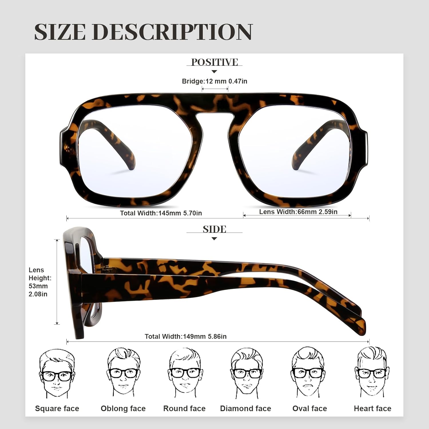Aviator Blue Light Blocking Glasses for Women Men Square Flat Top Computer TV Eyeglasses Anti Eyestrain - Image 4