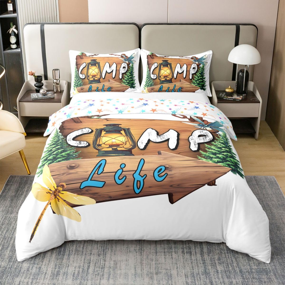 Sets de housses de couettes pins rustiques et aventure 240x260