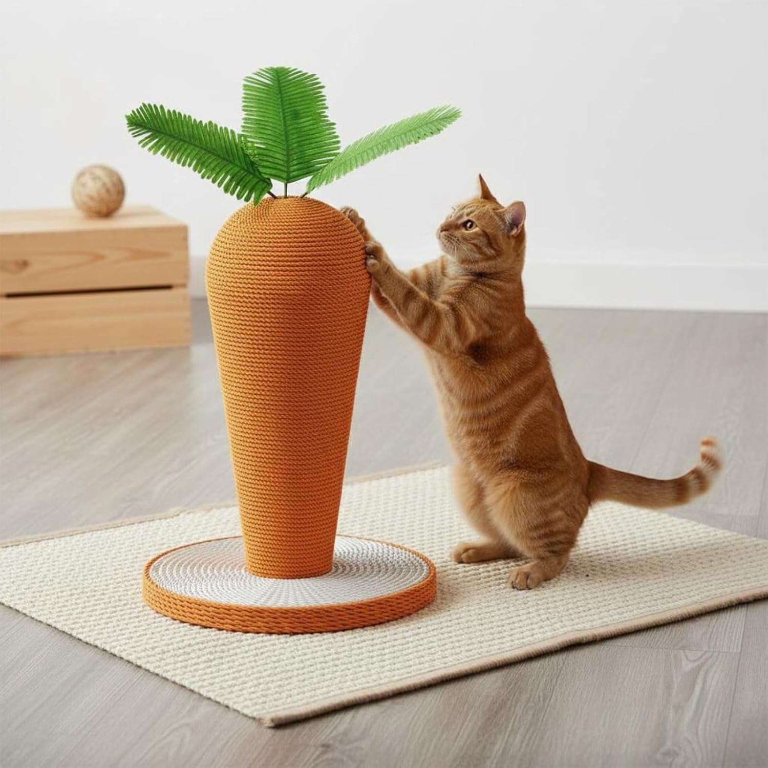 Carrot Scratcher Stable Base Carrot Cat Scratcher Easy Assembly Pet Supply for Indoor Cats, Kittens