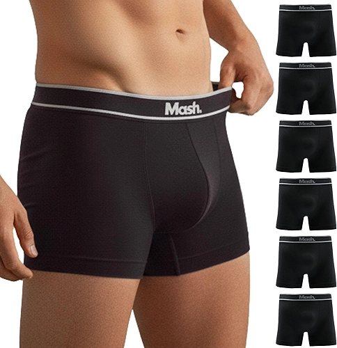 Kit 6 Cuecas Boxer Mash Microfibra Sem Costura Box Masculina Adulto