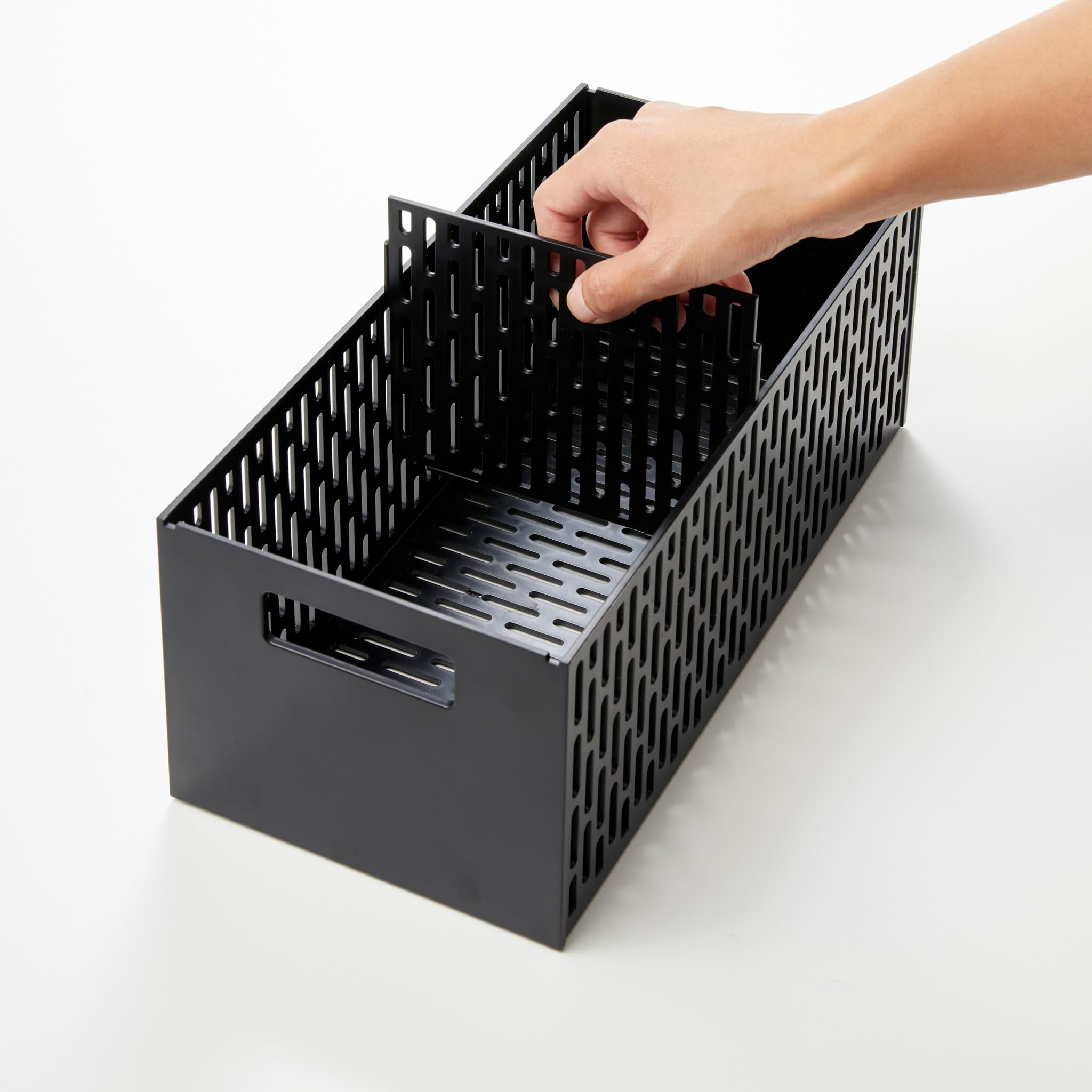 YAMAZAKI 5219 TOWER 2~Tiered Storage Basket Set, black, ABS Resin / Steel / Silicone, 16 x 32.5 x 46 cm