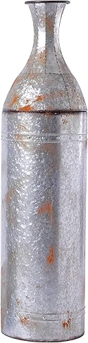 Vintiquewise Jarrón de metal galvanizado estilo rústico de 43 pulgadas, grande