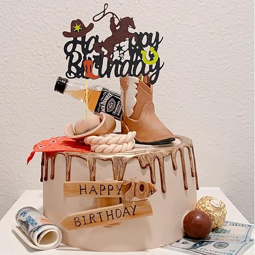 Miniatura 4 de Decoración para cupcakes de vaquero para montar con temática occidental, feliz cumpleaños, baby shower, fiesta de cumpleaños, suministros de