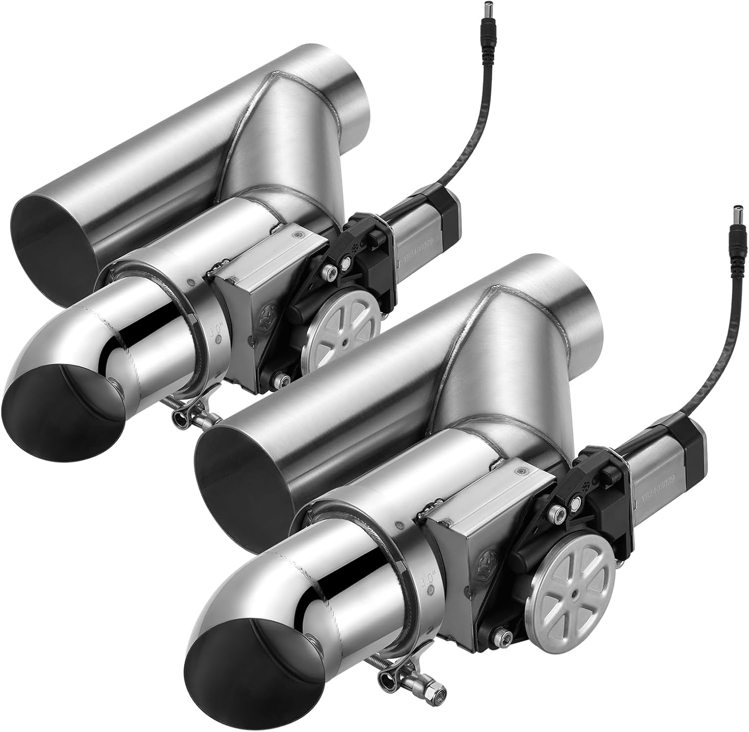 SPELAB Dual Electric Exhaust Cutout 2.5 Inch with Elbow Muffler Exhaust Valve Kit with One Controller Remote Kit