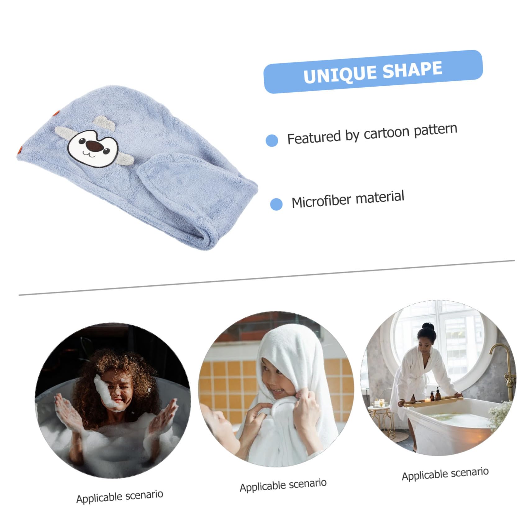 PACKOVE 3pezzi Asciugamano Turbante Microfibra Assorbente Per Design Carino e Morbido Asciugatura Rapida Per Uso Domestico e Viaggio Accessorio Per Mamme