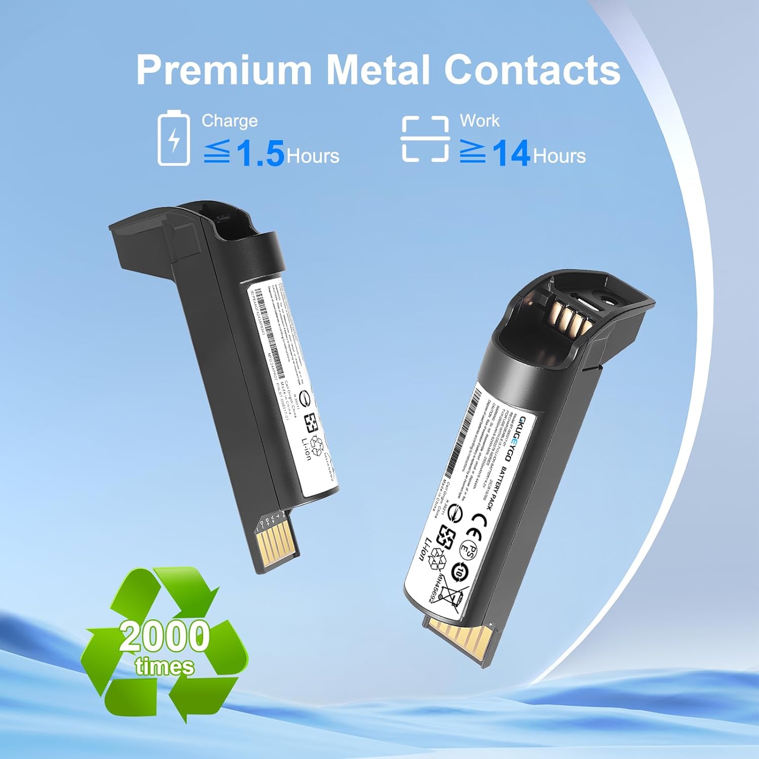 2 Pack DS2278 Batteries Replacement, DS2278 Li-ion Battery for Zebra DS22 DS2278SR DS2278-HC BT-000317-01 BTRY-DS22EAB0E-00 CR2278 CR2278-PC Handheld Scanner