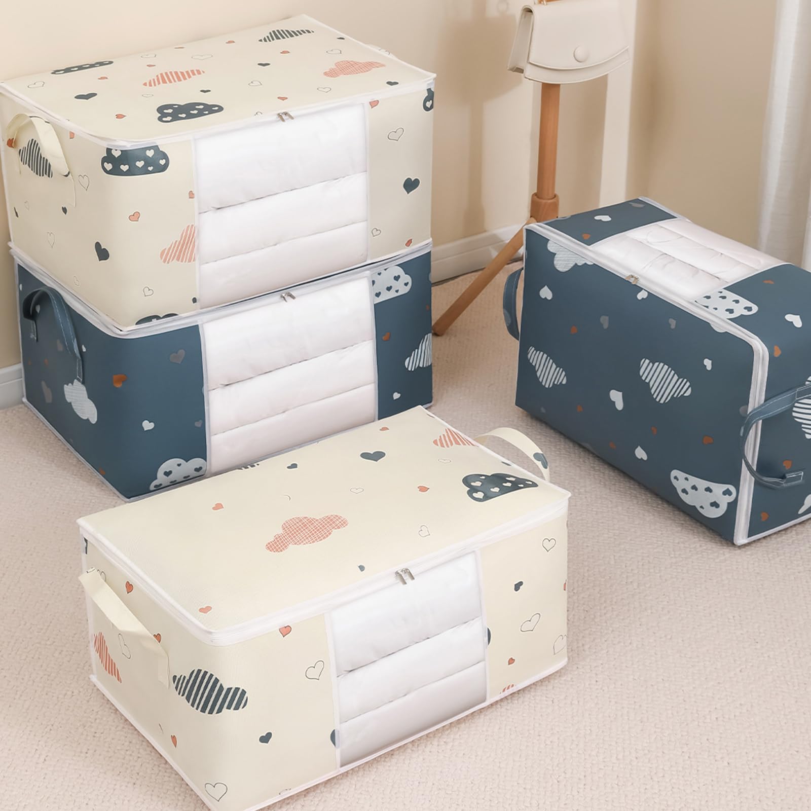 Set Solución de Almacenamiento para Ropa Práctica Solución de Almacenamiento para Ropa de Cama Bolsa de Almacenamiento Impermeable para Mantas Edredones