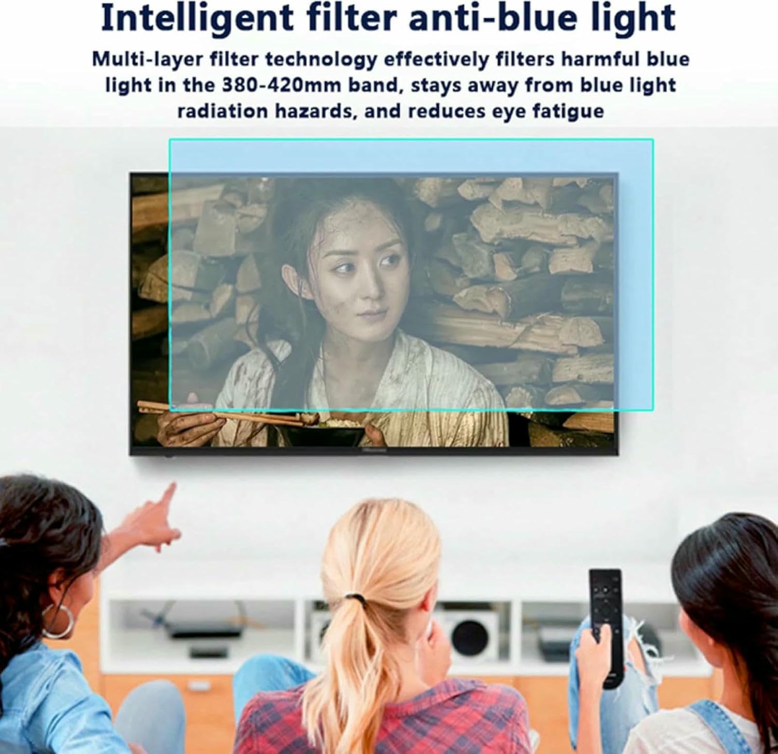 Película de filtro antirreflectante antiluz azul a prueba de polvo para pantallas de TV de 32 a 75 pulgadas, protección ocular para televisores LCD, LED, 4K OLED y QLED HDTV