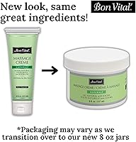 Vista 2 de Bon Vital' Naturale Crema de masaje, crema de terapia de masaje profesional con ingredientes naturales para un masaje respetuoso con el medio