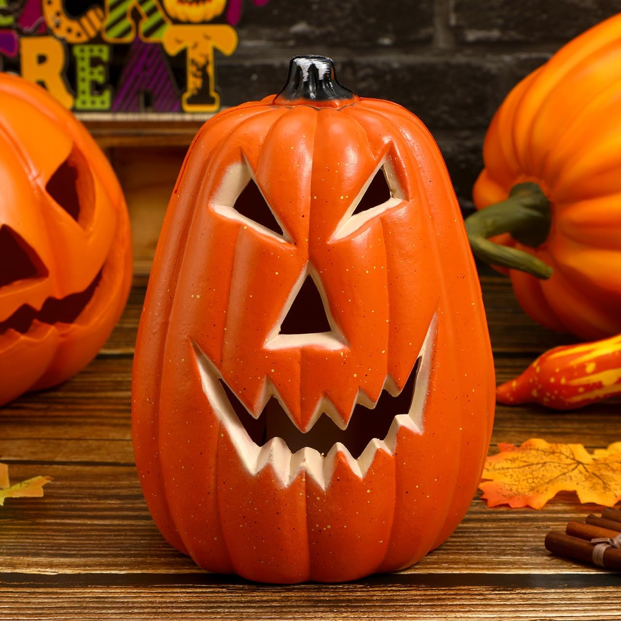 Angoily ハロウィンパンプキンランタン LED ジャックオーランタン パンプキンライト 電池式 パンプキン 光るパンプキンラン